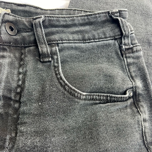 ANTHROPOLOGIE Pilcro & Letterpress Relaxed Straight Jeans Black Wash Frayed Hem - Picture 7 of 11